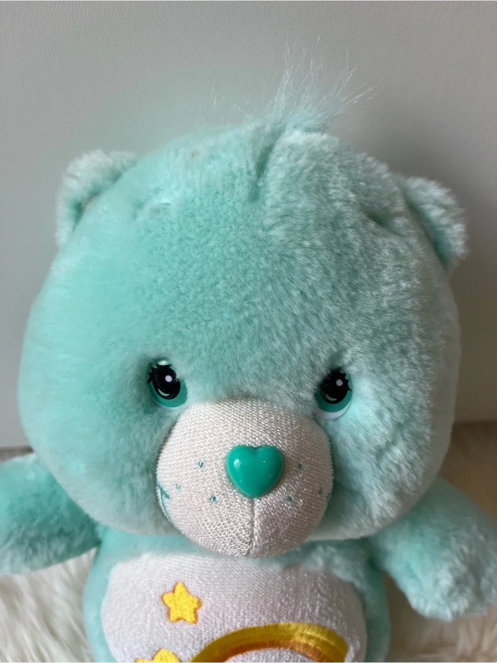 Vintage Y2K Care Bears Plush Glow A Lot Wish Bear 2003 Play Along Toys Toy